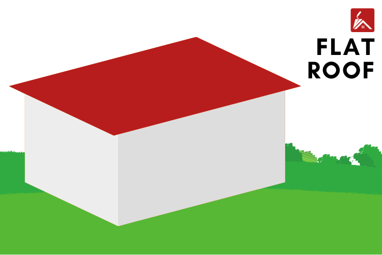 illustration of a house with a flat roof