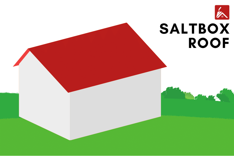 illustration of a house with a saltbox roof